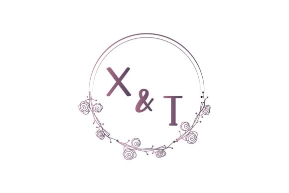 Elegant Monogram Wedding Design: X & T Initial Flower Invitation