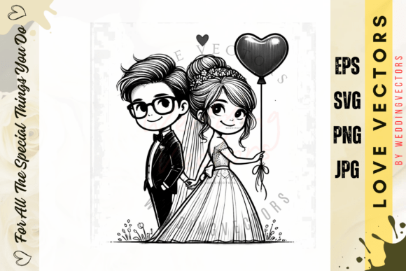 Elegant Wedding Couple and Love Vectors for Design