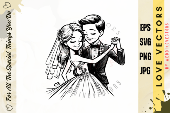 Elegant Wedding Couple & Love Vectors: C4928 Design Guide