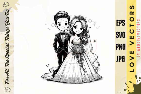 Elegant Wedding Couple & Love Vectors for Modern Design