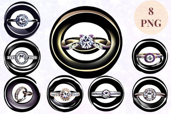 Elegant Wedding Ring Clipart for Modern Design