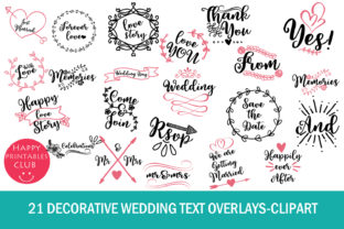 Elegant Wedding Text Overlays: 21 & 31 Designs for Timeless Graphics