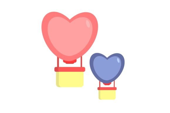 Elevate Designs with Wedding Air Balloon Vector Art