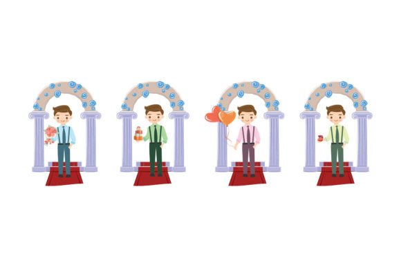 Marriage Ceremony Wedding Male Character: A Design Asset