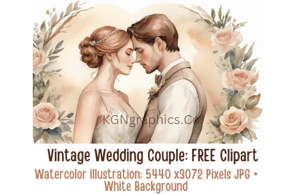 Timeless Romance: Free Vintage Wedding Couple Clipart