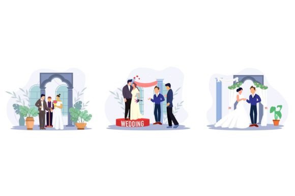 Wedding Ceremony Flat Bundle: Essential Vector Design