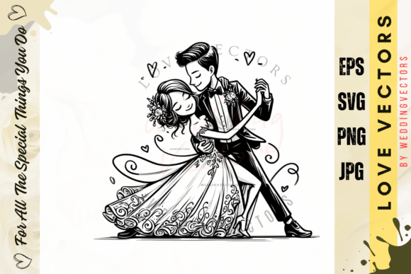 Wedding Couple and Love Vectors - C4949: A Design Asset for Romance