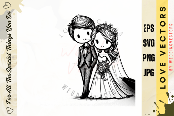 Wedding Couple and Love Vectors - C4969