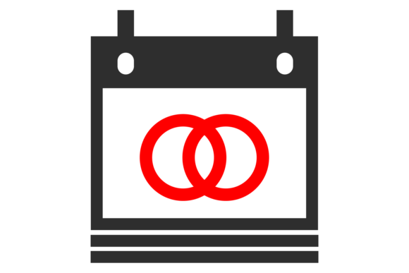 Wedding Date Icon: Event Day on Calendar Visuals